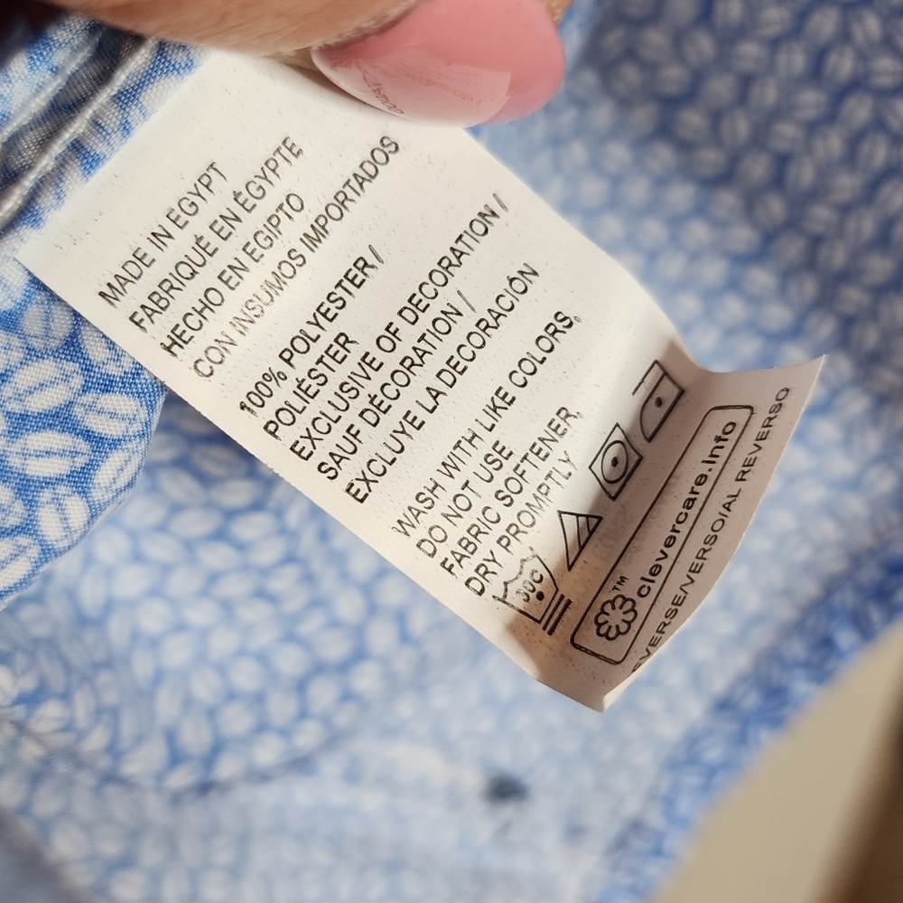 NWT IZOD Football Printed Blue Short Sleeve Button Down Shirt. Men's Size XXL. - Picture 15 of 16